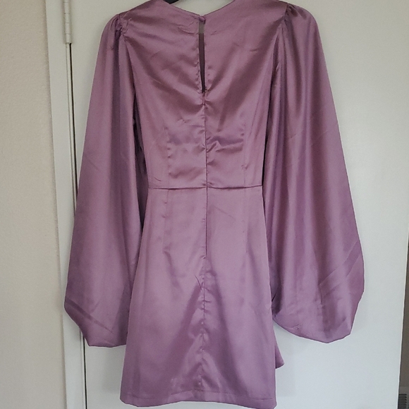 Petal & Pup Satin Lilac Mini Dress - Picture 5 of 6